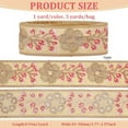 thumbnail image 2 of 5 Yards 5 Colors Embroidered Saree Border 1.9 inch Wide Polyester Embroidery Ribbon Trim with Flower & Peacock Feather Pattern Sequins Lace Trim Vintage Jacquard Ribbon for Sewing Crafts, 2 of 6