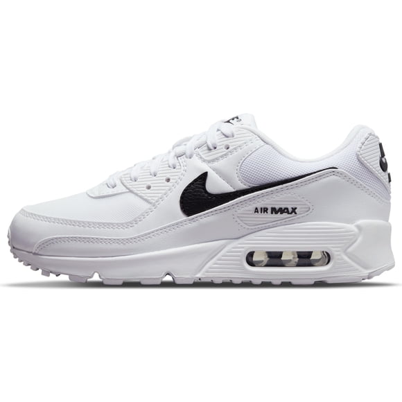 Refurbished Nike Air Max 90 Women's Athletic Shoe, White Black, Medium Width, Size 6, DH8010-101