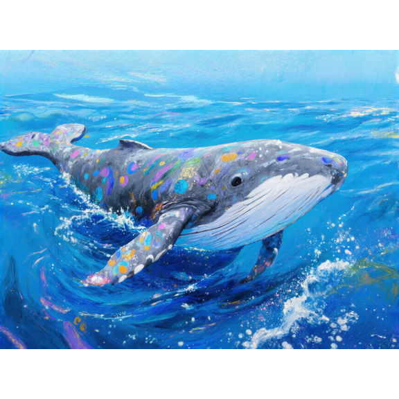 wooden puzzle Gigantic Whale in the Ocean Intelligent Game Fit togather a magic Art for home Decoration or Prensent 500 pieces