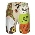 Adobk Gnome Happy Fall Print Men's Swim Trunks Hawaiian Bathing Suit