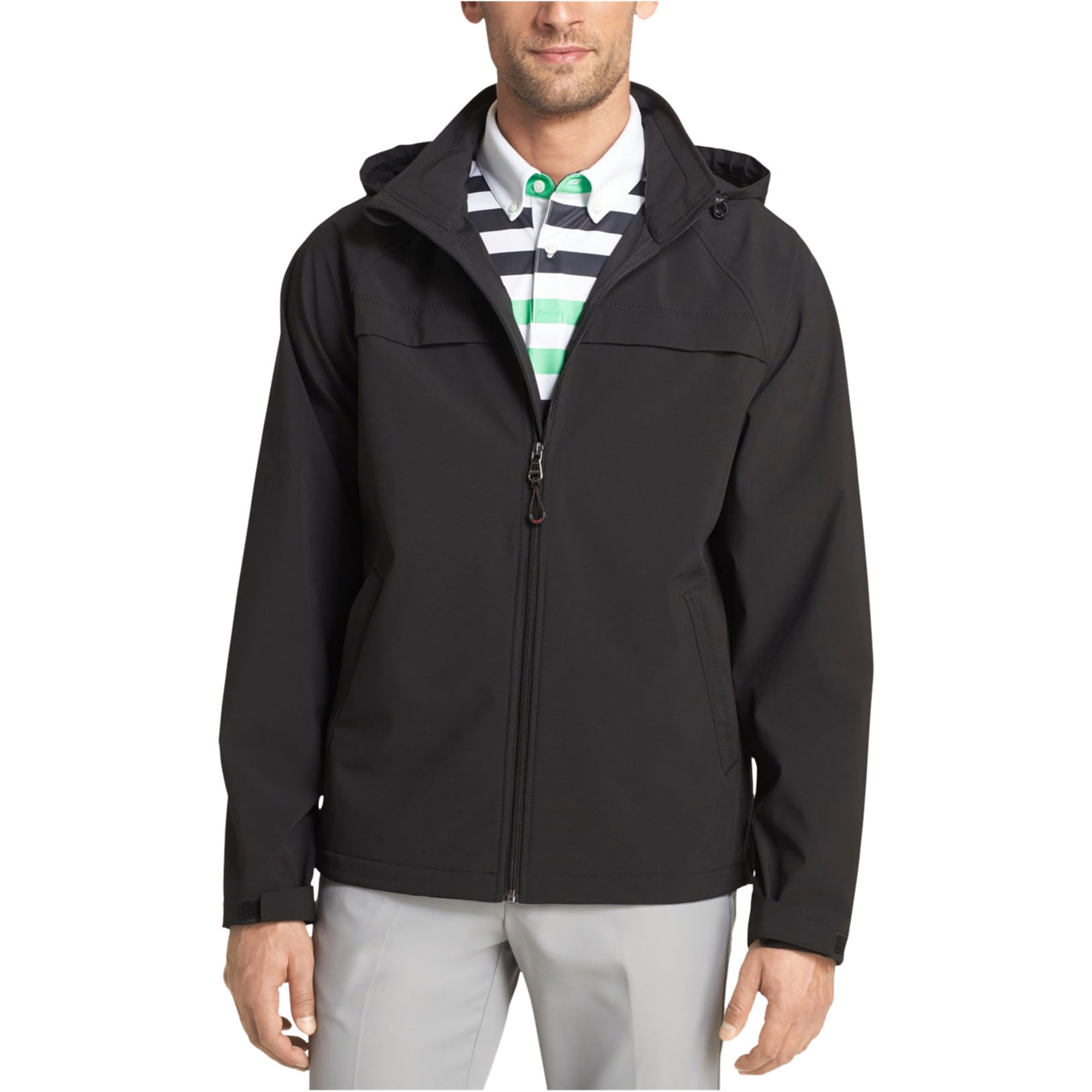 IZOD Mens Hooded Jacket Black Small