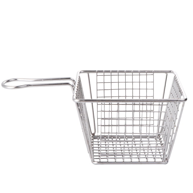 Square Mesh Frying Basket Strainer Mini Food Colander Mesh Fry Filter Mesh Basket for Potatoes Chips French Fries (Size L)