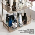 thumbnail image 3 of Makeup Organizer, Double Layer Makeup Stand 2 Tier Skincare Storage Rack, Modern Fashionable Light Luxury Shelf Organizer For Brushes Eyeshadow Lotions Lipstick Nail Polish Jewelry, 3 of 8