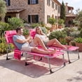 thumbnail image 2 of Gymax Chaise de Bronzage 2 Pcs avec Trous pour le Visage et les Bras Chaise Longue Pliante de Plage avec Dossier Réglable, 2 of 10