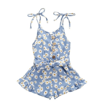 

Girls Fashion Romper Sleeveless Halter short Pants Jumpsuit Toddler Girl Clothes Baby Summer Cute Halter Romper 6 Months to 5 Years Old