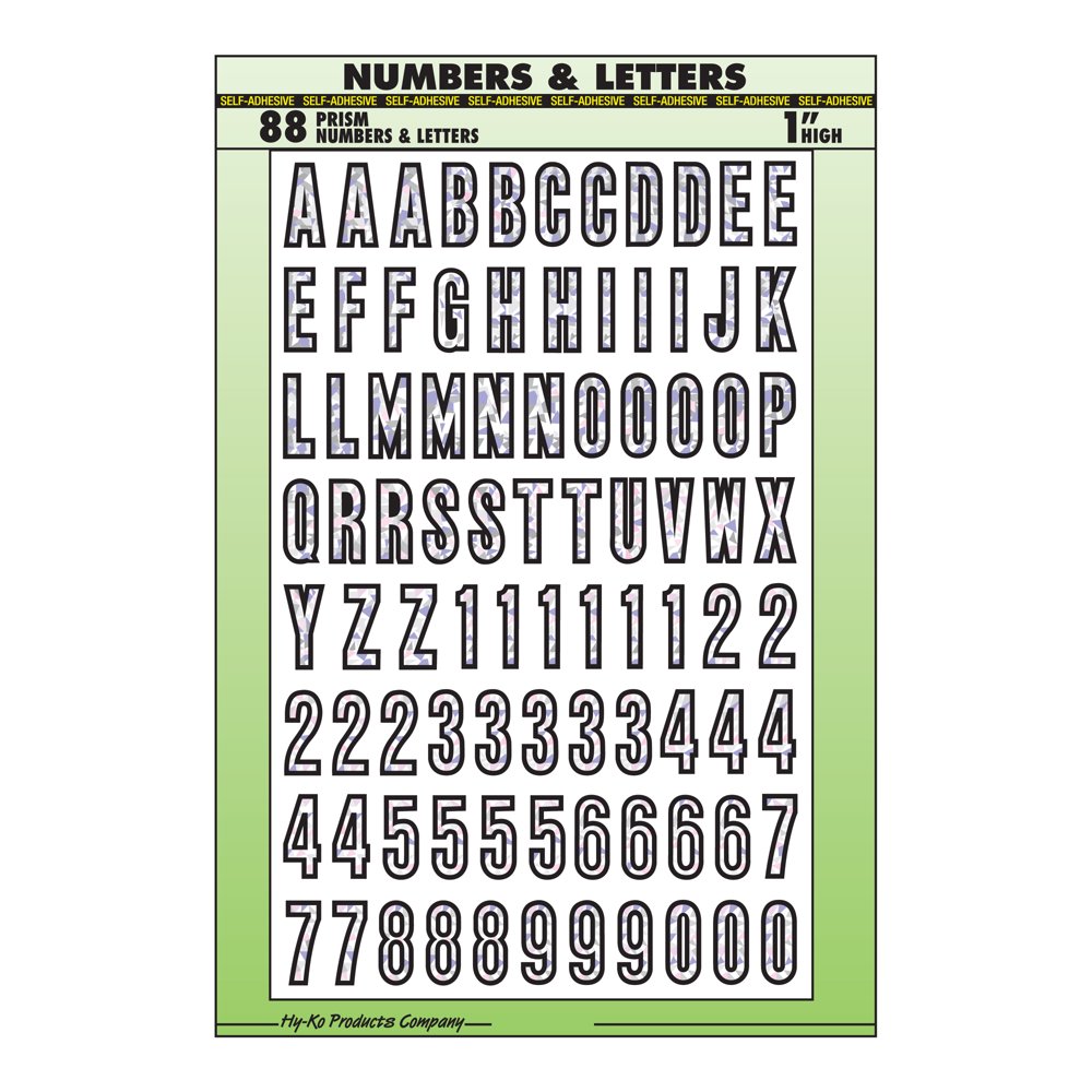 1" Silver Prism Letters and Numbers Set
