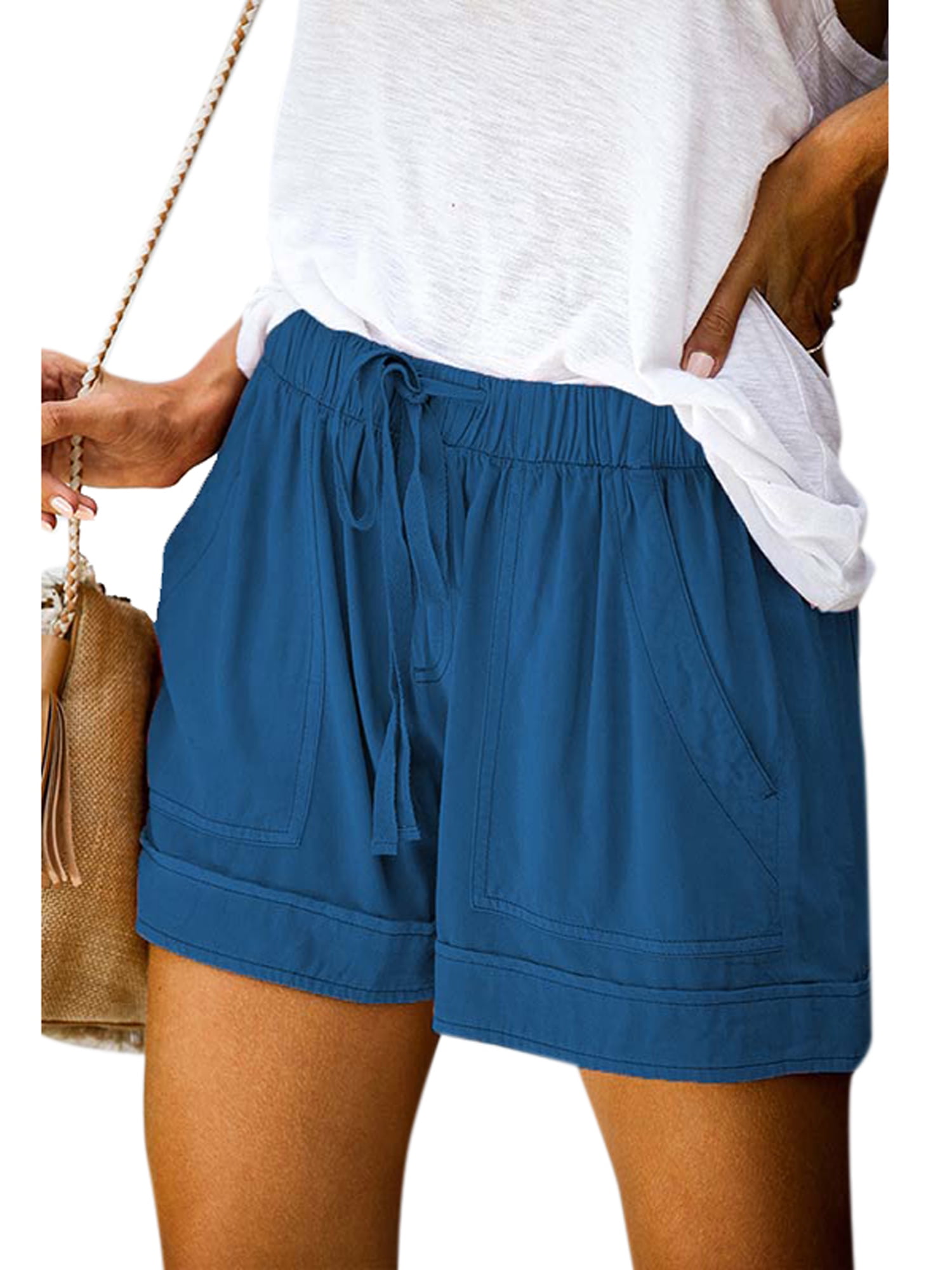 Sports & Outdoors Women's Plus Size Casual Shorts Wide Leg Summer Shorts with Pockets Loose Comfy Hot Short Pants S-3Xl