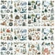 thumbnail image 1 of 12 hojas de transferencias de invierno para manualidades, pegatinas de acuarela de animales del bosque, estilo artístico, calcomanías de PVC para frotar., 1 of 9