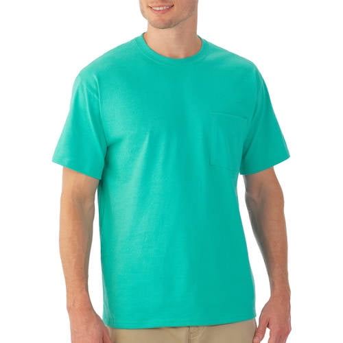 Fruit of the Loom Platinum Eversoft Men's Short Sleeve Crew Pocket T Shirt, up to Size 4XL