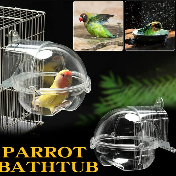 RKZDSR Parrot Bath Tub Bird With Plug-in Bath Device Starling Small Pet Tub Bathtub Transparent Large Bath Box Bird Supplies