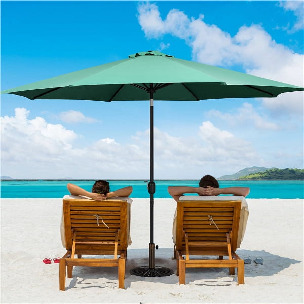 Renwick 98" Dark Green Round Tilting Patio Umbrella