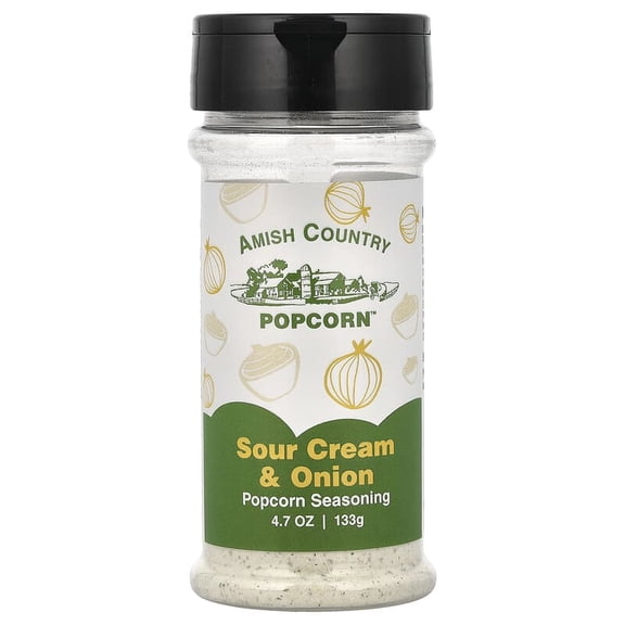 Amish Country Popcorn, Popcorn Seasoning, Sour Cream & Onion, 4.7 oz