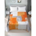 thumbnail image 4 of Burnt Orange Grey Flat Sheets Only King Size, Soft Breathable Bed Top Sheets for Mattress, Modern Oil Painted Abstract Art Luxury Bedding Flat Sheets for Home Hotel Bedroom Bed Protection, 4 of 9
