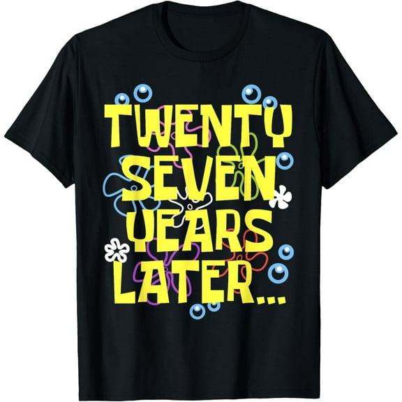 27 TWENTY SEVEN YEARS LATER 27 year Old Birthday Gifts Bday T-ShirtMen and women, Black T-shirt, size: Extra large