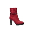 thumbnail image 2 of Botines Tacones Vestir Leon Mujer Dama Rojo Vino Gamuza W180K246, 2 of 3