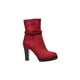 thumbnail image 2 of Botines Tacones Vestir Leon Mujer Dama Rojo Vino Gamuza W180K246, 2 of 3