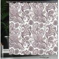 thumbnail image 3 of Ambesonne Paisley Shower Curtain, Ethnic Boho Flowers Leaves, 69"Wx84"L, Mauve Taupe Ivory, 3 of 4