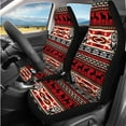 thumbnail image 2 of KUIFORTI Western Aztec Automobile Seat Covers 14 Pieces with Seat Belt Pads Steering Wheel Cover Auto Center Console Pad Car Headrest Covers Car Cup Coasters for Most Cars, 2 of 7
