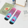 thumbnail image 7 of Fuzoiu Pink Shark Pool Fantasy Print Adult Socks, Crew Moisture-wicking Socks, Unisex Cushion Crew Socks,Casual Sports Ankle Socks, 7 of 7