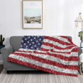 thumbnail image 2 of Fuzoiu America Flag Glitter Print Flannel Blanket,Throw Blanket,Flannel Home Decor,Fleece Bed Blankets,Cozy Soft Blanket for Bed, Sofa, Camping, and Travel-50"x40", 2 of 6