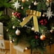 thumbnail image 5 of Adorno de lazo de árbol de Navidad con purpurina | Gran lazo de tela con borde dorado rojo | Decoración de coronas navideñas de 25x19cm | Decoración festiva del hogar | Accesorios navideños, 5 of 6
