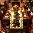 thumbnail image 3 of Hvmvliv 12x71 Inch Christmas Linen Table Banner with Festive Holiday Patterns for Dining Table Home Party Table Runners Decoration Multicolor, 3 of 3