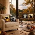 thumbnail image 6 of Lzobxe 4 Pack Halloween Pillowcases, Decorative Outdoor Cushion Cover, 45x45cm Ghost Pumpkin Throw Pillow Cover for Sofa Couch Home Party Decor, 6 of 7