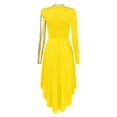 thumbnail image 4 of Yeahdor Women's Lyrical Praise Dance Dress Color Block Long Sleeve Church Worship Liturgical Dancewear Yellow S, 4 of 7
