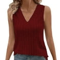 thumbnail image 2 of Womens V Neck Sleeveless Sweater Tank Top Spring Casual Sweater Vest Summer Outifts 2025, 2 of 4