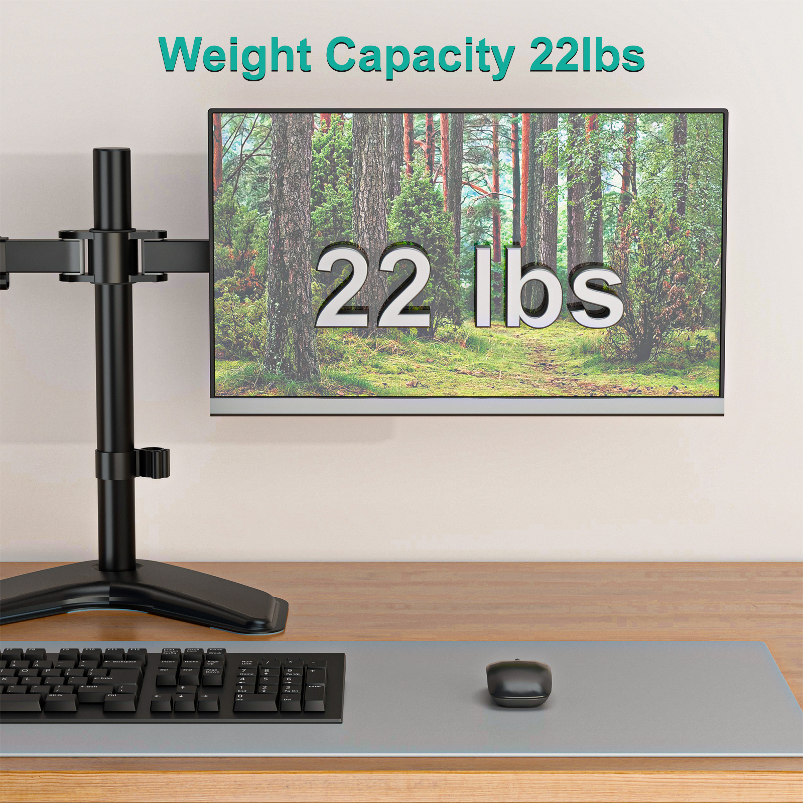 WALI Dual Monitor Stand for Desk, Computer Monitor Stands for Monitors up  to 27 inch inches, Dual Monitor Mount Fits up to 22lbs, Free Standing Full  Motion Dual Monitor Arm for