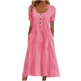 thumbnail image 1 of Robe d'Été Décontractée à Œillets pour Femmes, Robe Maxi Brodée Boho, Robe Longue Plissée, Vêtements Tendance pour Vacances à la Plage 2025, 1 of 6