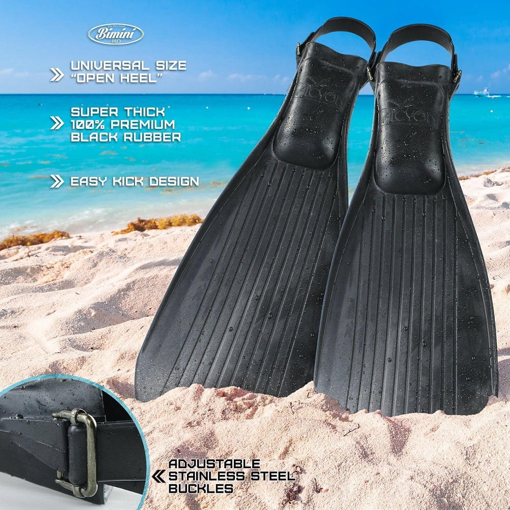 Bimini H2O Gear Alcyon Snorkeling Fins Fully Adjustable fits 9 and half to 14