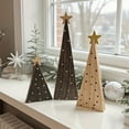 thumbnail image 6 of Dserhfy 3Pcs Rustic Wood Christmas Trees, Handmade Shelf Decor for Mantel & Tabletop Farmhouse Holiday Ornaments, 6 of 8