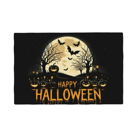 

Placemats Set of 4 / 6 Halloween Night Pumpkin Happy Placemats for Dining Table Indoor/Outdoors Heat Resistant Washable Placemats 18 x 12