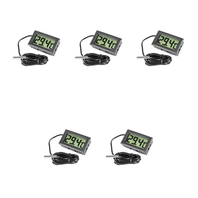 Ruiboury Digital LCD Fridge Thermometer Handy Sensor Thermometers Technical Thermographic Refrigerator Temperature Gauge 5Set