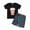 Black, variant on LNMQLPDBS Baby Girl Sets Little Girls Pattern Printed Short Sleeved Crewneck T Shirt & Denim Fringe Edge Skirt 2pcs Outfits Toddler Girls Clothes Summer Stylish Casual Girls Skirt Set