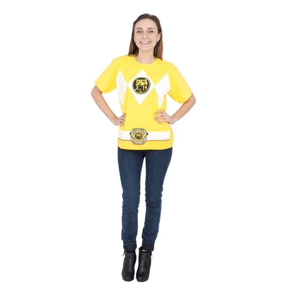 Power Rangers Yellow Ranger Costume T-Shirt, Adult