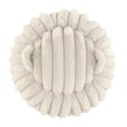 thumbnail image 3 of Weston Home Portola Plush Furry Channel Fabric Storage Ottoman, Ivory, 3 of 9