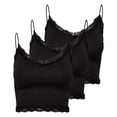 thumbnail image 1 of ONLY Top corto para mujer paquete de 3 - ONLVICKY LACE SEAMLESS CROPPED TOP, top de tirantes, encaje Negro L/XL (Large/X-Large), 1 of 6