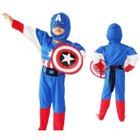 Boy's American Muscle Super Hero Halloween Costume 3 Piece