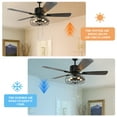 thumbnail image 6 of 42" Black Industrial Metal Caged Ceiling Fan with Remote Control and Light Kit, 3-Speed Reversible Ceiling Fan, 6 of 8