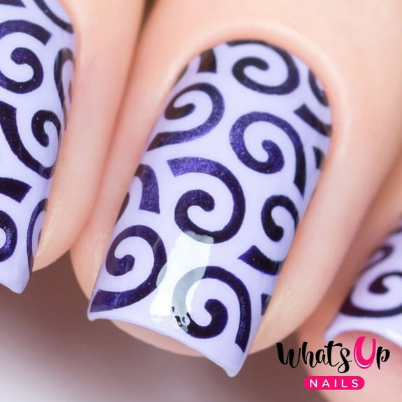 Whats Up Nails - Swirls Pattern Vinyl Stencils Nail Art Design