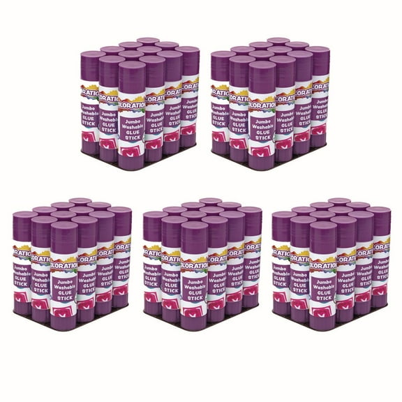 Colorations Jumbo Washable Purple Glue Sticks (1.41 oz each) - Set of 60