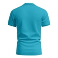 thumbnail image 4 of Mens Fashion Polo Shirts Cotton Classic Short Sleeve Thermal Button Shirt with Pocket Turquoise 3XL, 4 of 5