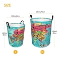 thumbnail image 5 of PAYOHTO Foldable Laundry Room Hamper Bucket Waterproof Bathroom Basket for College Student Living Room Storage Pillows Blankets Cartoon Map of Asia, 5 of 8