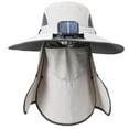 thumbnail image 2 of Solar Powered Sun Hat with Cooling Fan - Wide Brim Outdoor Hat with Detachable Face Cover & 3-Speed USB Rechargeable Fan for Fishing, Hiking & Yard Work, 2 of 9
