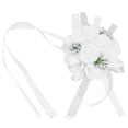 thumbnail image 1 of Fleur de Poignet Blanche, Design Ruban Couleur Vive, Finition Fine, Corsage de Poignet Réutilisable pour Mariages, Fêtes Dansantes, 1 of 8