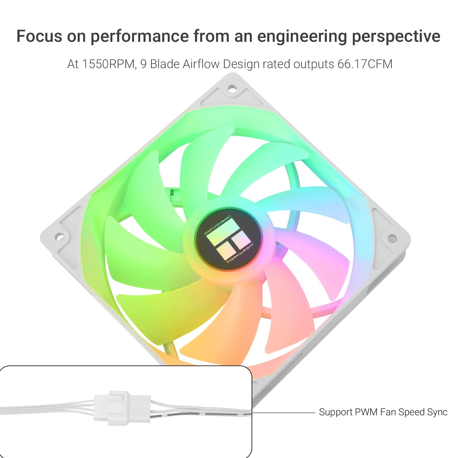 TL-C12CW-S X3 CPU Fan, 120mm 4pin PWM Silent Computer Case Cooler Fan, with S-FDB Bearing Included, up to 1550RPM PC Cooling, White ARGB （3 Quantities）