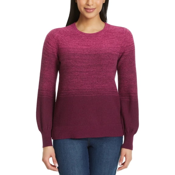 Gloria Vanderbilt Women's Crewneck Sweater ( Dark Pink,Medium )