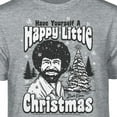 thumbnail image 2 of Teelocity Bob Ross Happy Little Christmas Athletic Heather Short Sleeve Graphic Tee, 2 of 4